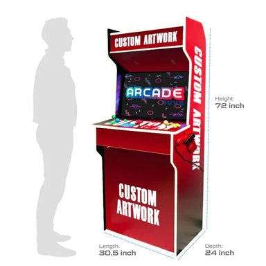 The Arcade Guys Custom Artwork Cabinet Dimensions Orange Red Yellow Green Blue Gray Black White Purple