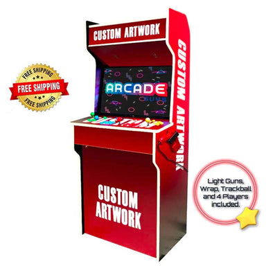 The Arcade Guys Custom Artwork Cabinet Free Shipping Orange Red Yellow Green Blue Gray Black White Purple