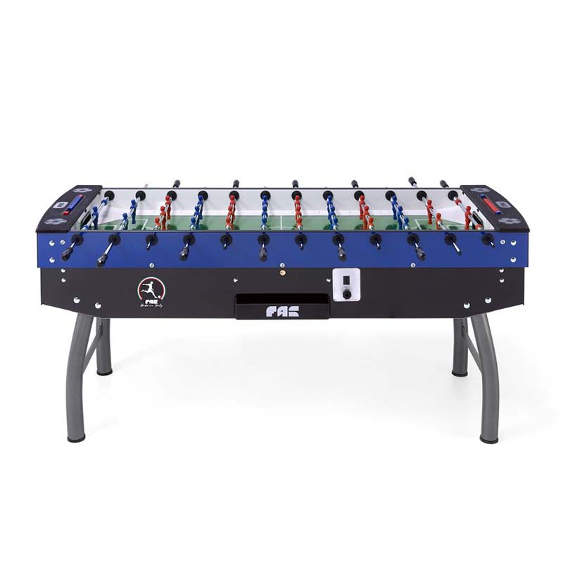 FAS Pendezza Orobic Blue-Black Six Player Foosball Table Side View Image