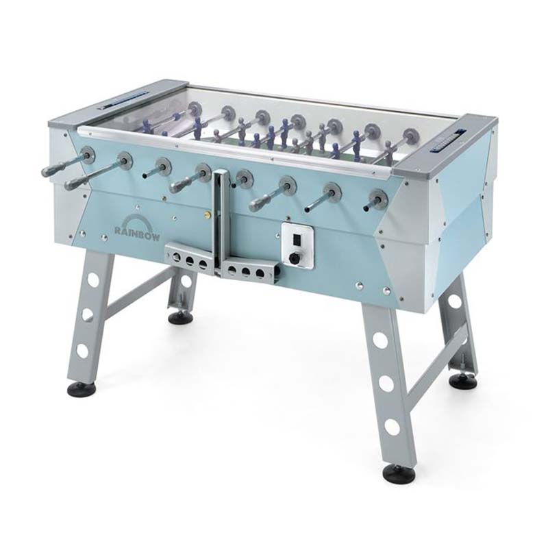 FAS Pendezza Rainbow Glass Top Turquoise-Gray Foosball Table Image
