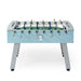FAS Pendezza Smart Outdoor Turquoise Foosball Table Side View Image