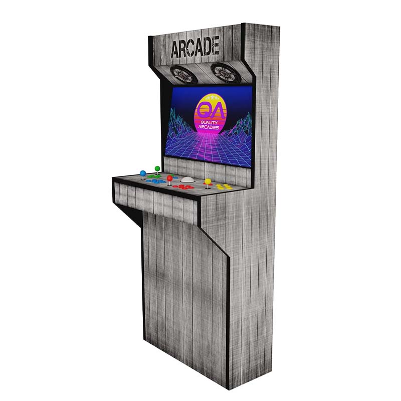 Quality Arcades Gray Wood Full Wrap Retro Slim Cabinet Image