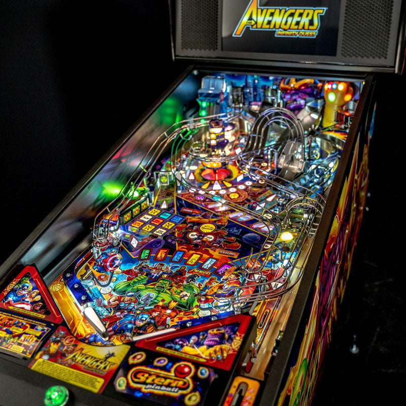 Stern Avengers Infinity Quest Premium Pinball Machine Full Side View