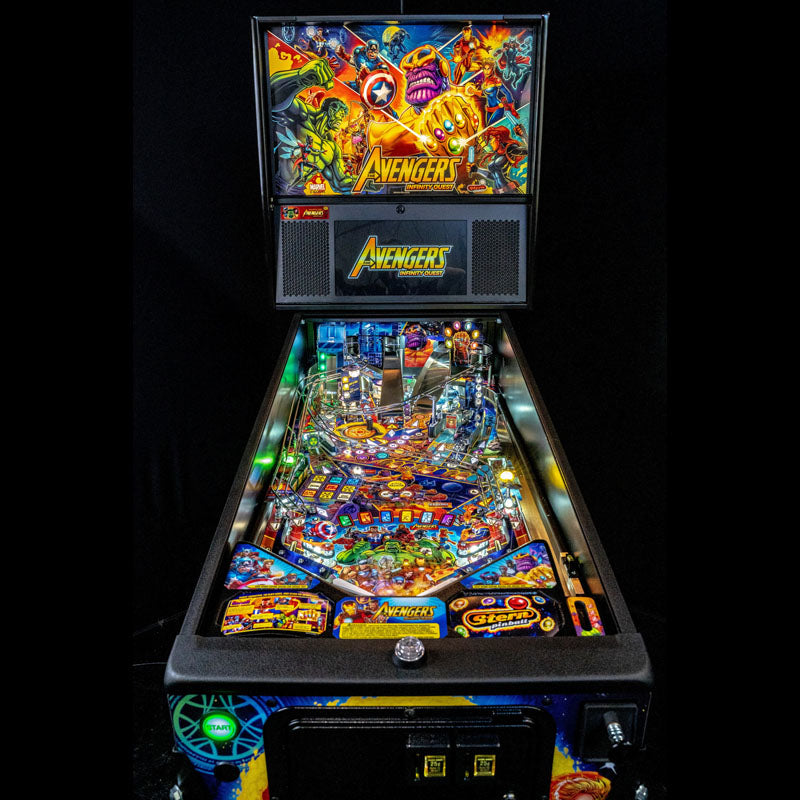 Stern Avengers Infinity Quest Pro Pinball Machine Full Front View