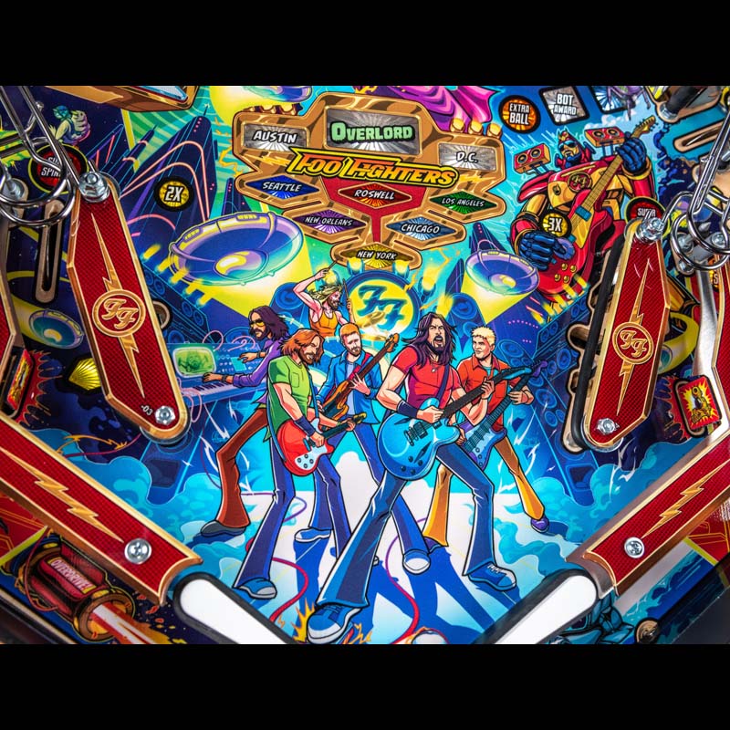 Stern Foo Fighters Premium Pinball Machine Playfield Art