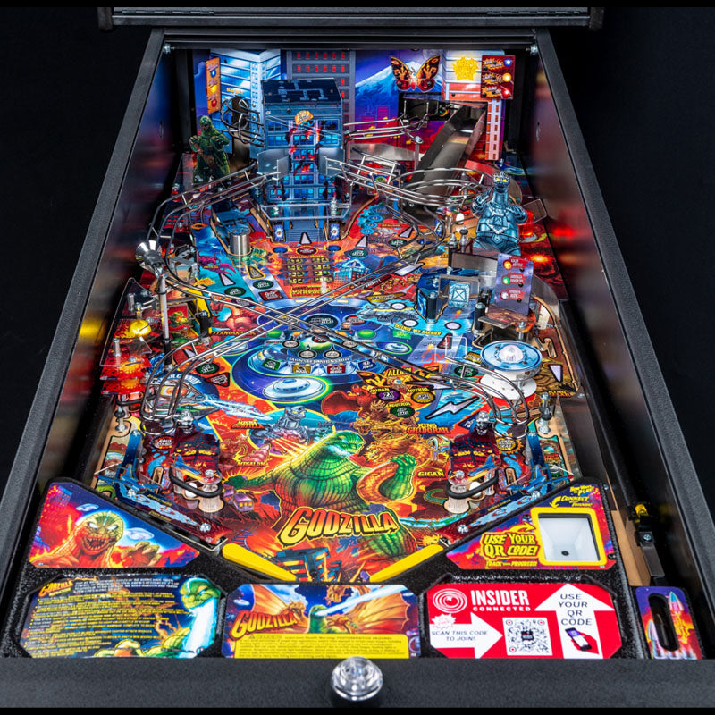 Stern Godzilla Pro Pinball Machine Playfield Front View