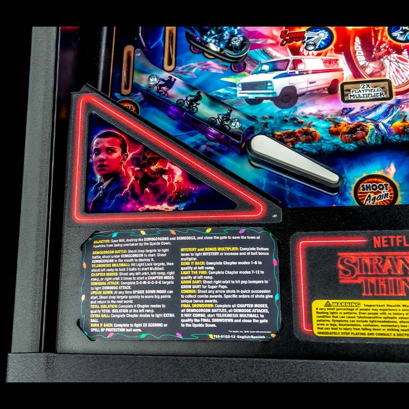 Stern Stranger Things Premium Pinball Machine Left Corner